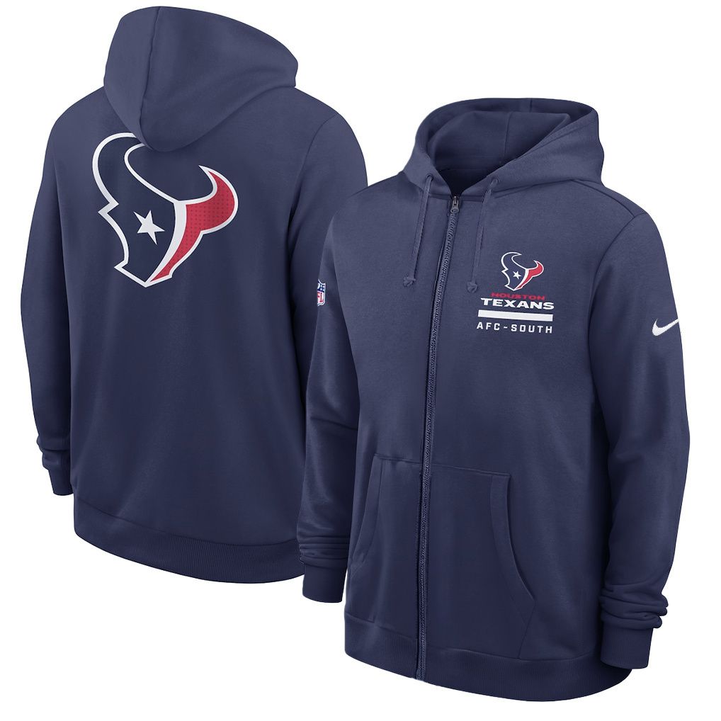 Men 2026 NFL Houston Texans zip-up hoodie Blue 01->kansas city chiefs->NFL Jersey
